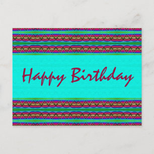 Carte Postale Joyeux Anniversaire bleu turquoise