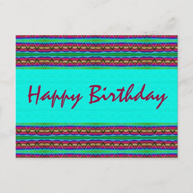 Carte Postale Joyeux Anniversaire bleu turquoise (Devant)