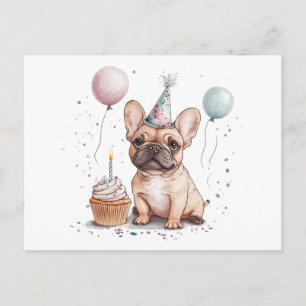 Carte Postale Joyeux Anniversaire Bouledogue Français