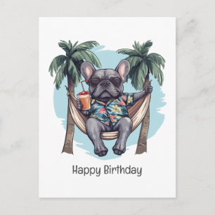 Carte Postale Joyeux Anniversaire Bouledogue Français En Chemise