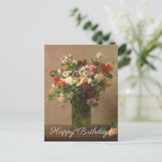 Carte Postale Joyeux anniversaire - Bouquet floral | Art françai