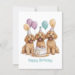 Carte Postale Joyeux Anniversaire Cake d'anniversaire pour chien