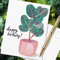 Joyeux Anniversaire Calathea Prière Plante Aquarel