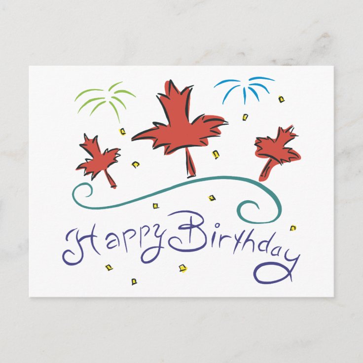 Carte Postale Joyeux Anniversaire Canada Zazzle Fr