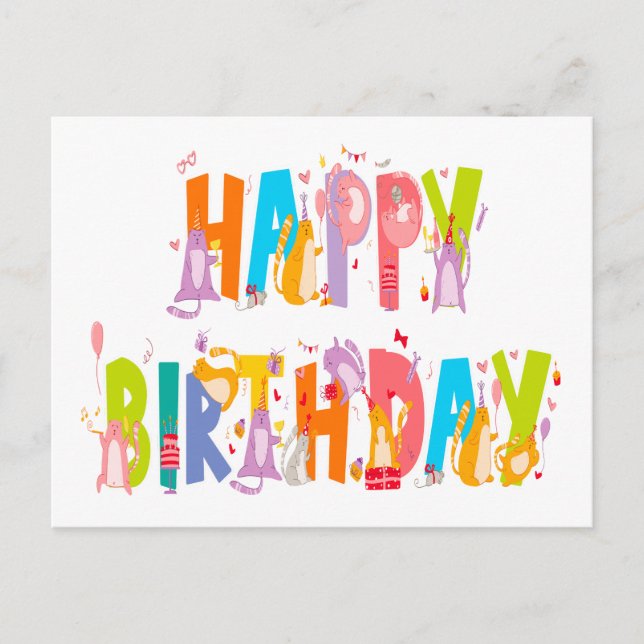 Carte Postale Joyeux Anniversaire Célébration de l'anniversaire  (Devant)