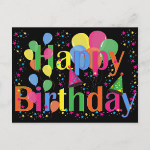 Carte Postale Joyeux Anniversaire, célébration festive d'anniver