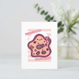 Carte Postale Joyeux anniversaire, célébrons la biologie, jeu de