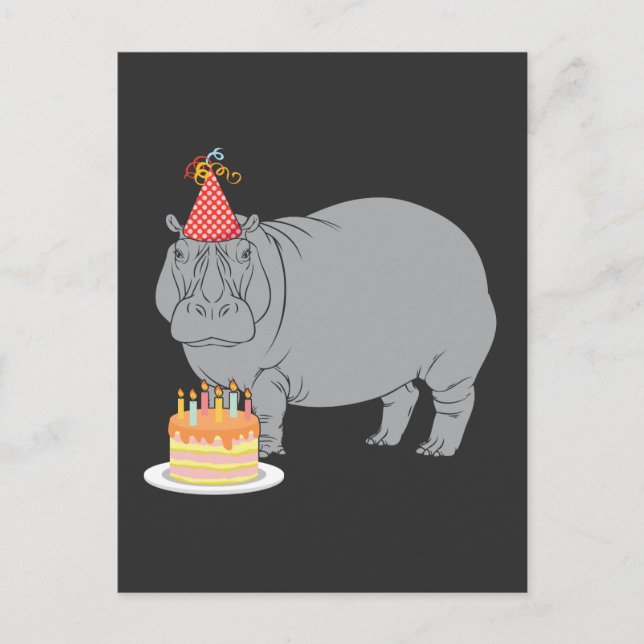 Carte Postale Joyeux Anniversaire Chapeau de Fête de l'Animal de (Devant)