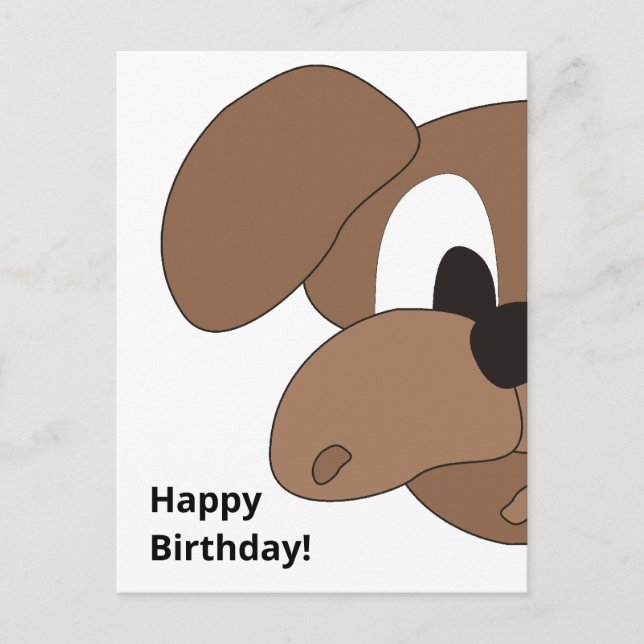 Carte Postale Joyeux Anniversaire Chien curieux (Devant)