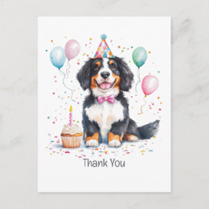 Carte Postale Joyeux Anniversaire Chien de Montagne Bernois