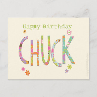 Carte Postale Joyeux anniversaire Chuck Manchester et le Nord-Ou