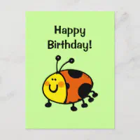 Carte Postale Joyeux anniversaire coccinelle Zazzle.fr