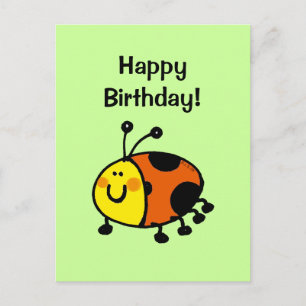 Carte Postale Joyeux anniversaire ! (coccinelle)