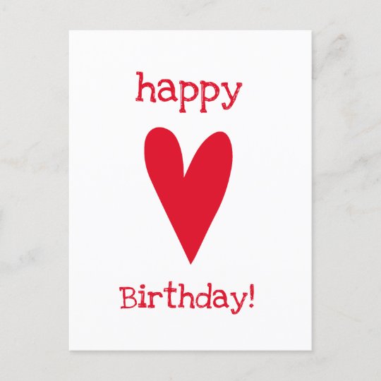 Carte Postale Joyeux Anniversaire Coeur Rouge Zazzle Fr