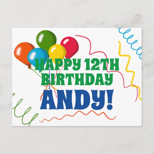 Carte Postale Joyeux Anniversaire Colore Avec Ballons Zazzle Fr