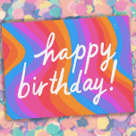 Carte Postale JOYEUX ANNIVERSAIRE Colorful Cool & Fun Stripes<br><div class="desc">Découvrez cet art sucré et coloré,  fait à la main par moi pour vous ! N'hésitez pas à ajouter votre propre texte ou à modifier les couleurs. Visitez mon magasin pour plus de détails !</div>