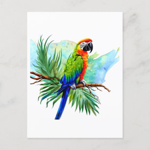 Carte Postale Joyeux anniversaire   Cute AI Généré Macaw Parrot