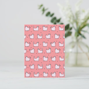 Carte Postale Joyeux anniversaire ! Cute Motif de chats roses