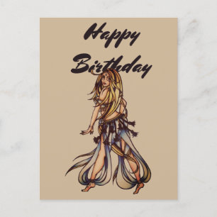 Carte Postale Joyeux Anniversaire Danseuse du Ventre 