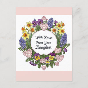 Carte Postale Joyeux Anniversaire De Fille Couronne Florale