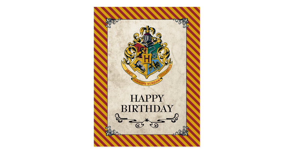 Carte Postale Joyeux anniversaire de Harry Potter Hogwarts Zazzle.fr
