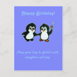 Carte Postale Joyeux anniversaire de la Pingouins<br><div class="desc">J'ai fait les pingouins pour les miens et les six jours. Joyeux anniversaire. This one is for you. Excusez-moi pour le drawing skills :)</div>