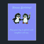 Carte Postale Joyeux anniversaire de la Pingouins<br><div class="desc">J'ai fait les pingouins pour les miens et les six jours. Joyeux anniversaire. This one is for you. Excusez-moi pour le drawing skills :)</div>