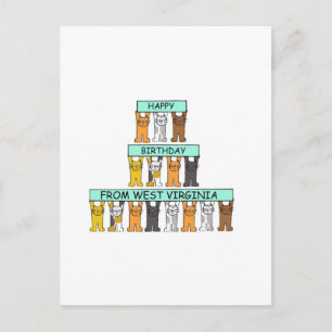 Carte Postale Joyeux anniversaire de la Virginie Occidentale Car