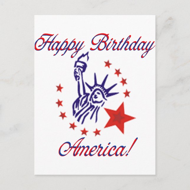 Carte Postale Joyeux anniversaire de l'Amérique (Devant)