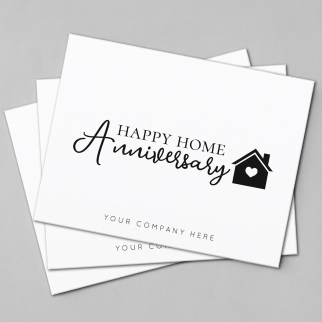 Carte Postale Joyeux Anniversaire de Maison de la Part de Votre  (Happy Home Anniversary Real Estate Postcard)