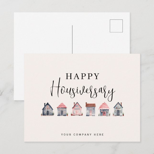 Carte Postale Joyeux anniversaire de maison Immobilier (Devant / Derrière)