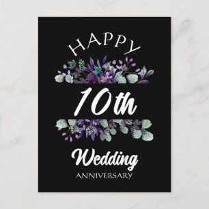 Carte Postale Joyeux anniversaire de mariage cadeau couple fleur