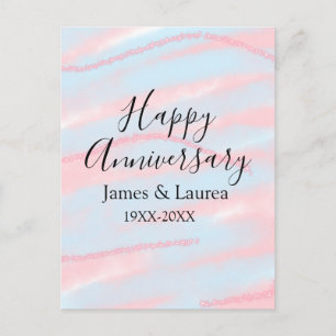 Carte Postale Joyeux anniversaire de mariage nom date année past