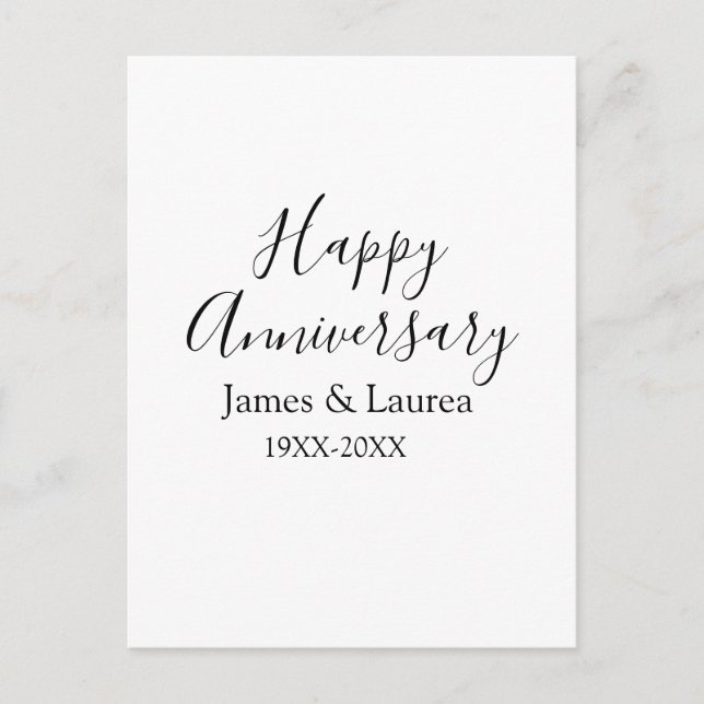 Carte Postale Joyeux anniversaire de mariage nom date année simp (Devant)