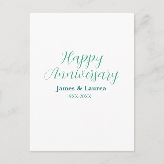 Carte Postale Joyeux anniversaire de mariage nom date année simp (Devant)