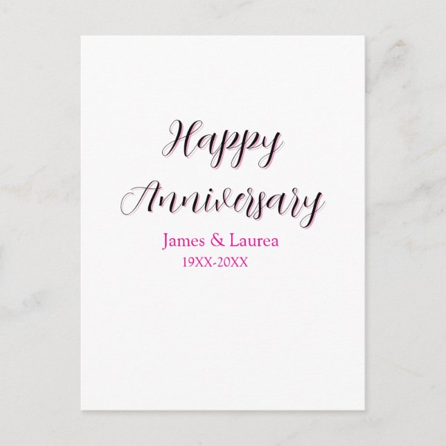 Carte Postale Joyeux anniversaire de mariage nom date année simp (Devant)