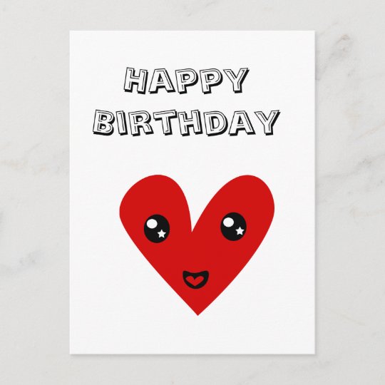 Carte Postale Joyeux Anniversaire De Mon Coeur Heureux Zazzle Fr