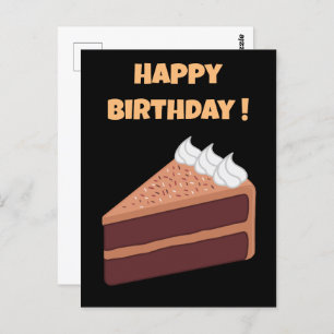 Carte Postale Joyeux Anniversaire délicieux gâteau au chocolat