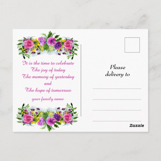 Carte Postale Joyeux anniversaire des fondateurs (Dos)