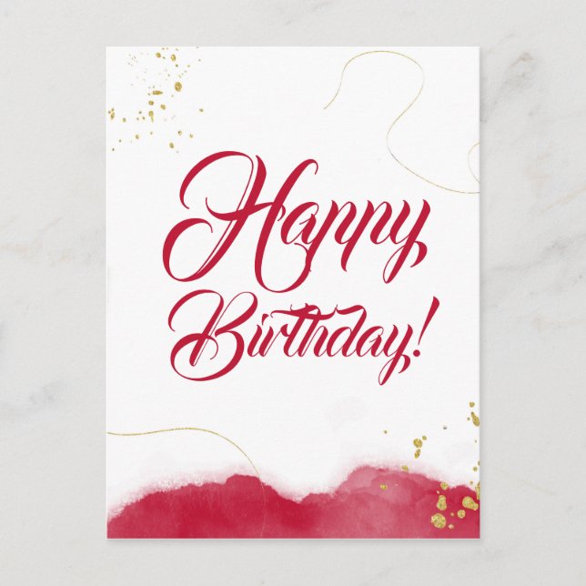 Carte Postale Joyeux anniversaire design moderne abstrait minima (Devant)