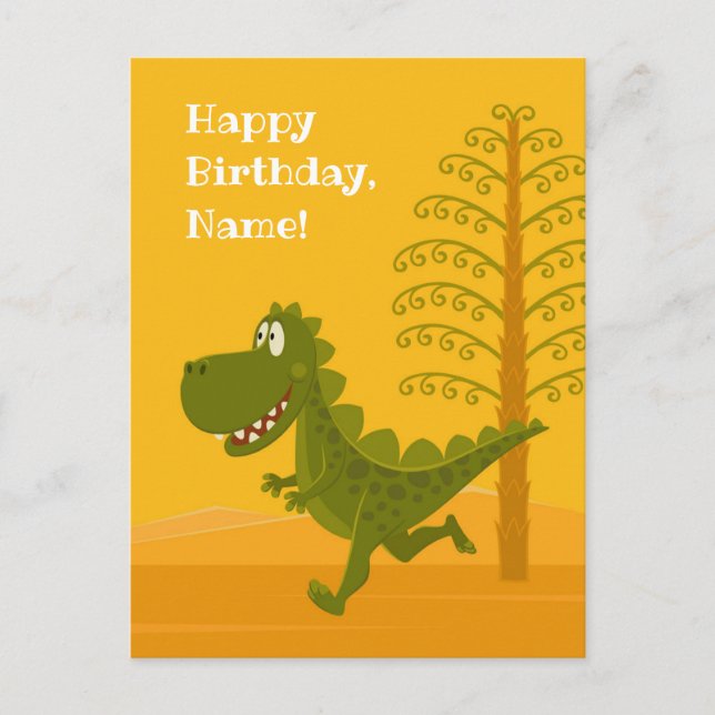 Carte Postale Joyeux anniversaire Dinosaur Dino Jurassic (Devant)