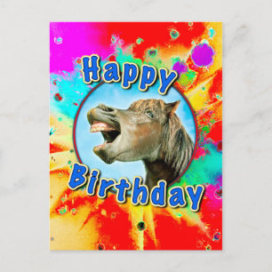 Carte Postale Joyeux anniversaire du cheval qui rit