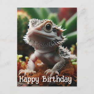 Carte Postale Joyeux anniversaire du Dragon à tête nue dans le J