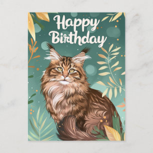 Carte Postale Joyeux anniversaire du Maine Coon