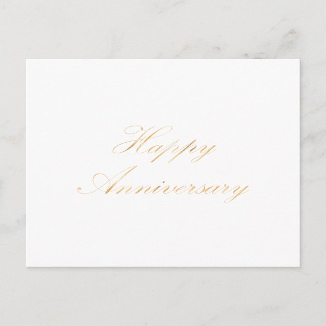Carte Postale Joyeux Anniversaire écriture script police or blan (Devant)