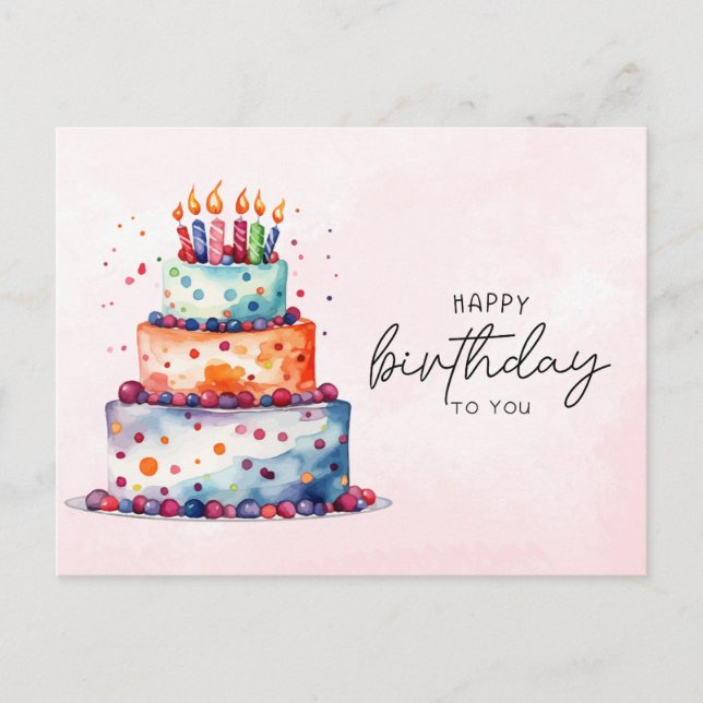 Carte Postale Joyeux anniversaire élégant à vous  (Devant)