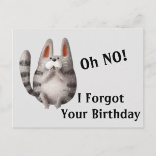 Carte Postale Joyeux Anniversaire en Retard