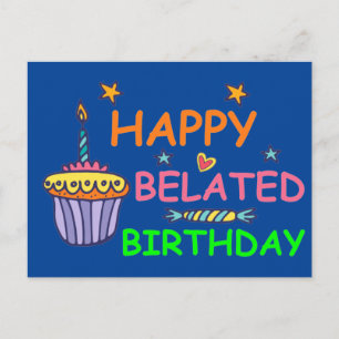 Carte Postale Joyeux Anniversaire en Retard