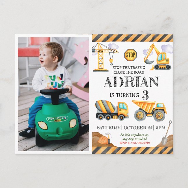 Carte Postale Joyeux Anniversaire Enfants avec Aquarelle Mignonn (Devant)