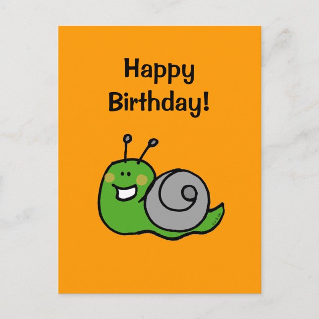 Carte Postale Joyeux anniversaire ! (escargot) (Devant)